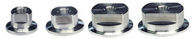 Adattatori per flangia per vuoto EM-Tec KF con filetto femmina 1/4 pollici NPT, alluminio