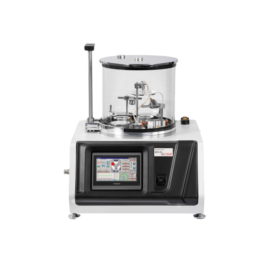 DST2-TG sputter coater con evaporatore termico per glove box, sistema compatto per deposizione di film sottili in alto vuoto