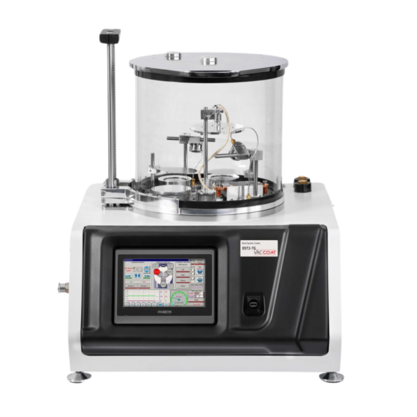DST2-TG sputter coater con evaporatore termico per glove box, sistema compatto per deposizione di film sottili in alto vuoto