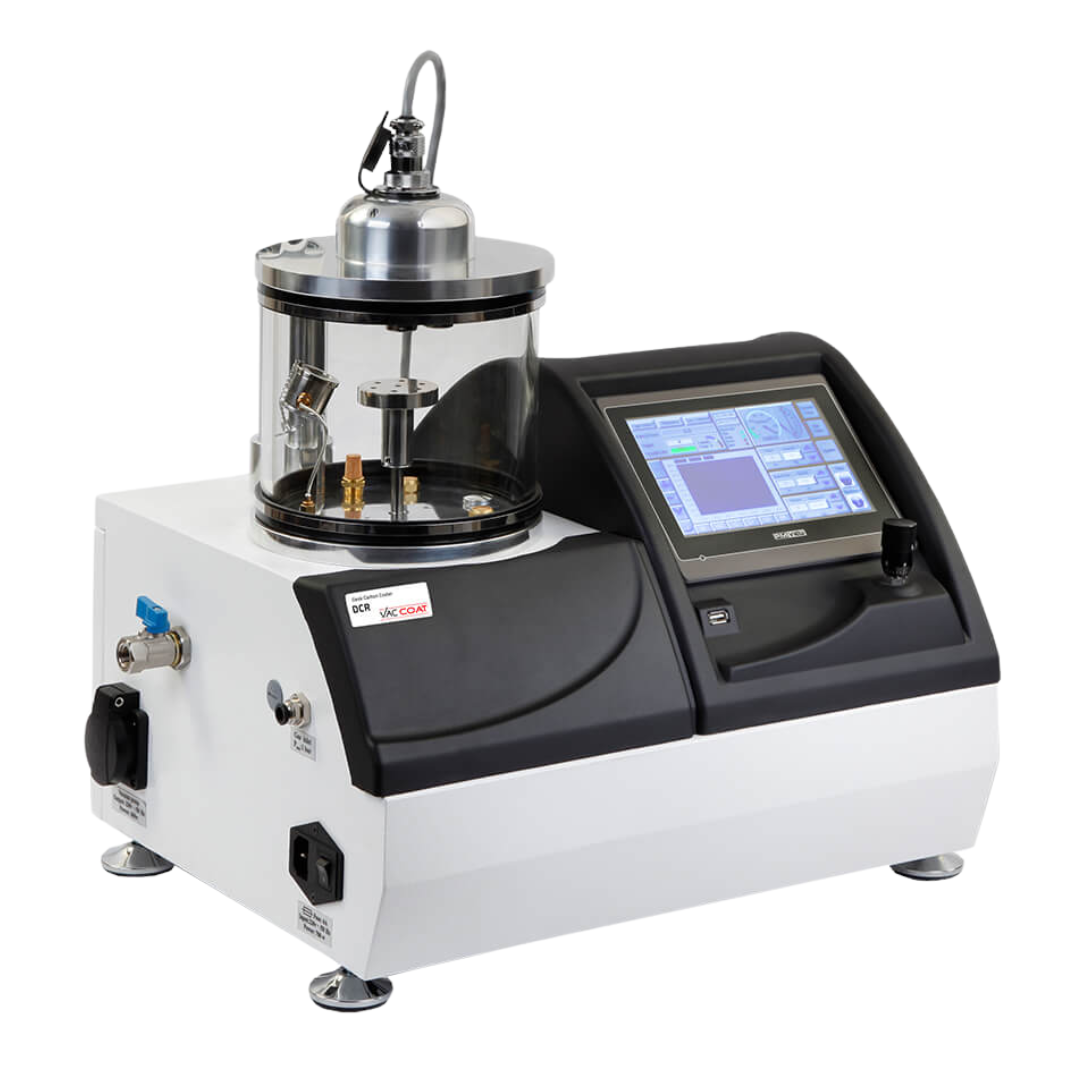 Desk Carbon Coater DCR – Sistema compatto per deposizione di carbonio con evaporazione a fibra di carbonio, ideale per SEM, TEM ed EDX