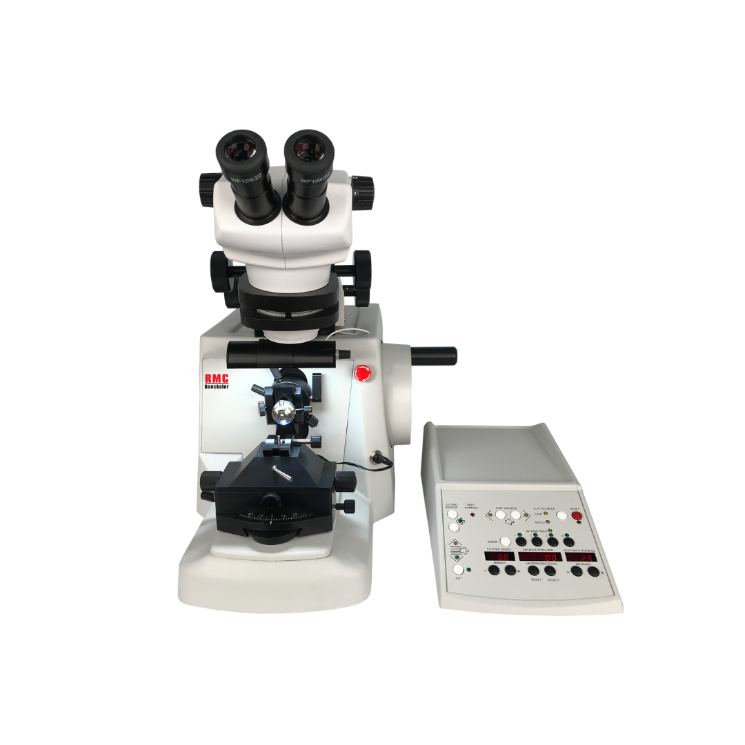 MT990, microtomo rotativo automatizzato per sezionamenti precisi di paraffina, plastica e campioni duri, con controllo digitale e modalità programmabili.
