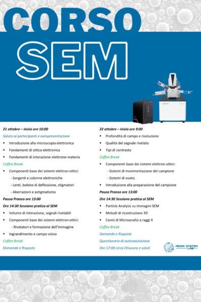 corso sem, microscopia elettronica, microscopio elettronico a scansione